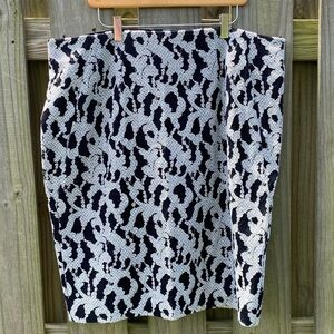 Lane Bryant Vintage Inspired Black & White Snakeskin Ponte Pencil Skirt …
